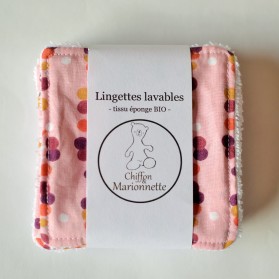 Lingettes Lavables Bio - Point Rose