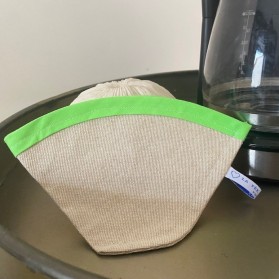 Filtre à café réutilisable en lin - Biais vert